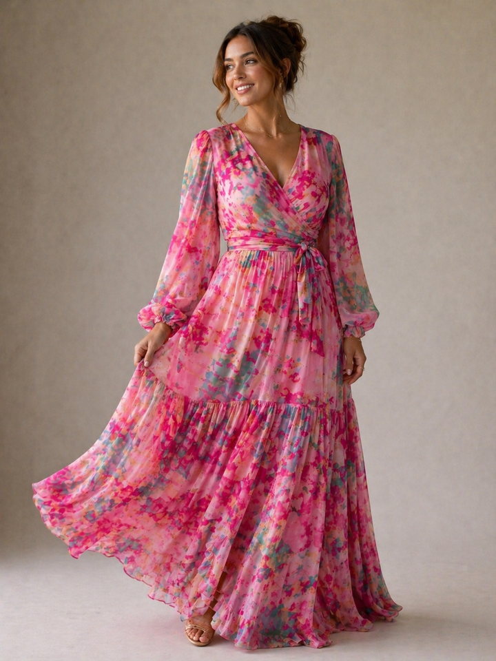 Lydia| Wrap Dress with Floral Print