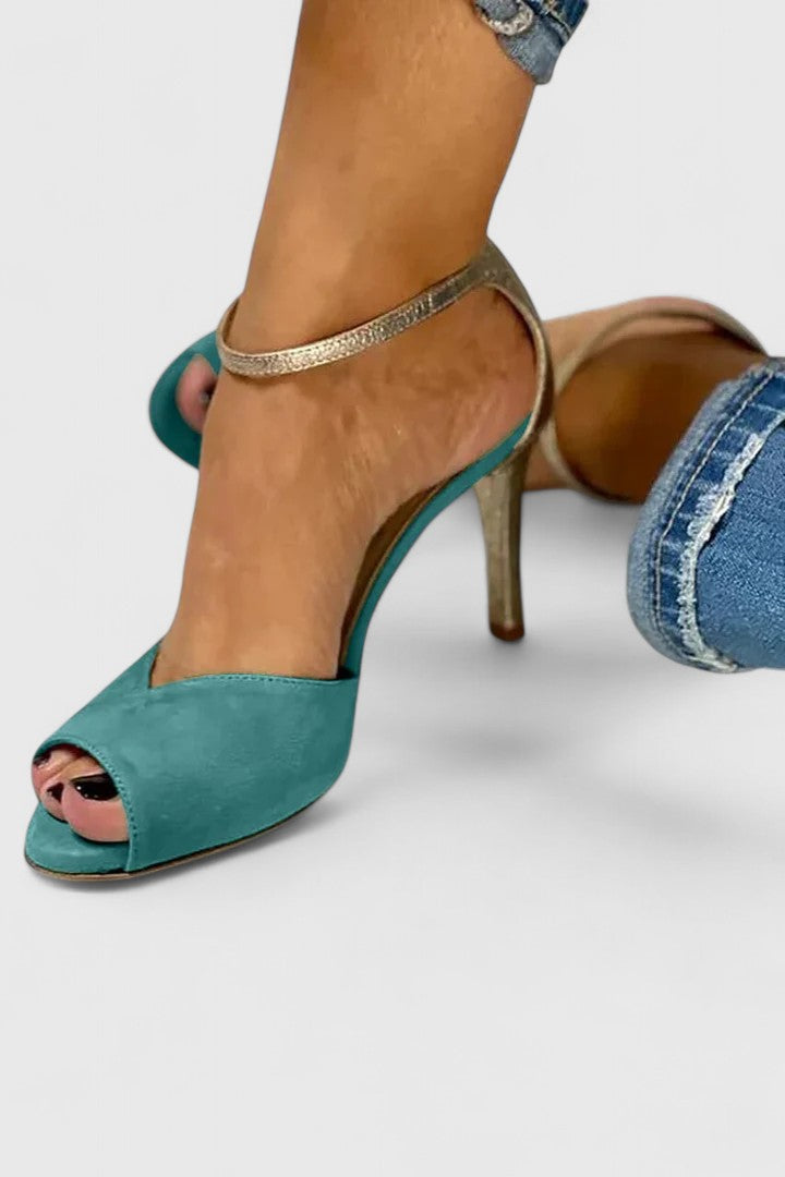 Sophisticated Block Real Leather Heels