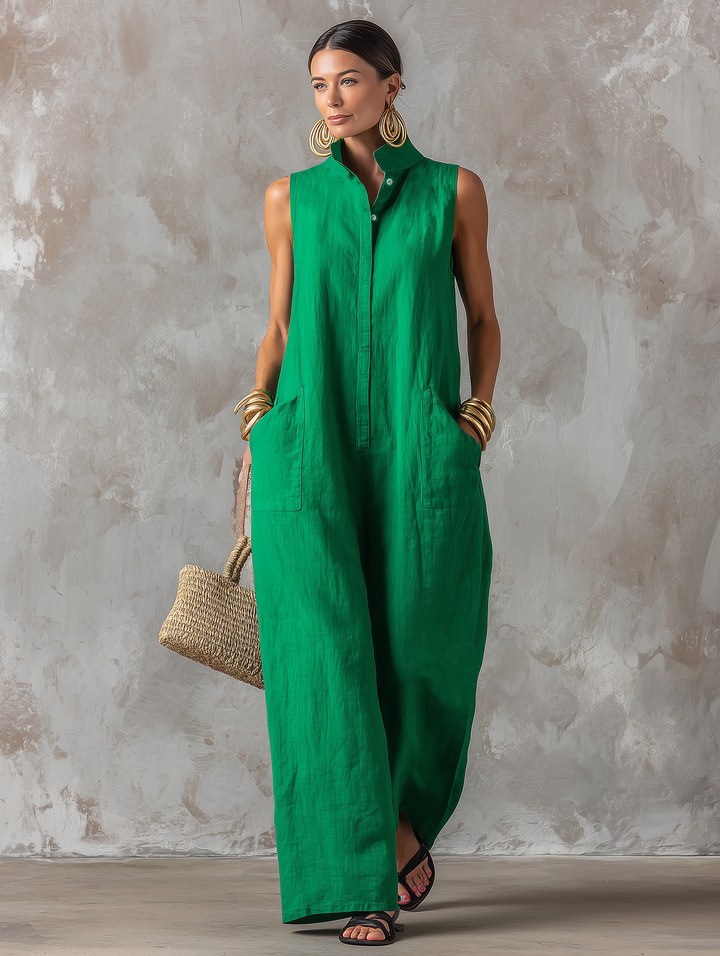 Claire | Women's Minimalist Loose-Fit Blend Jumpsuit