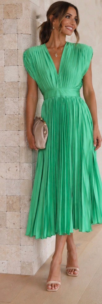 Lily| Timeless Pleated Midi Dress
