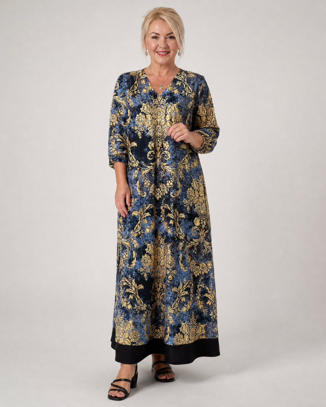 Sorrelia | Ornate Floral Print Relaxed Midi Dress