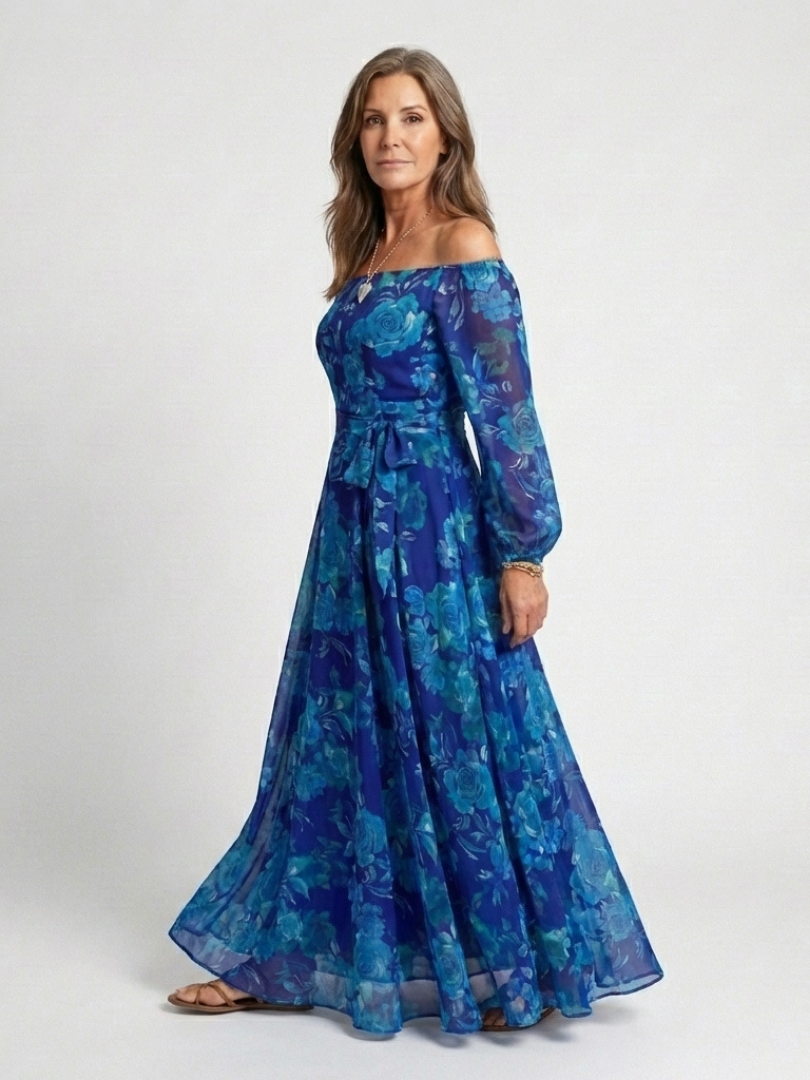 Barbara | Off Shoulder Floral Maxi Dress