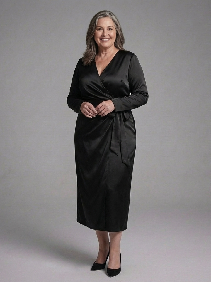 Alouette | Long Sleeve Wrap Tie Midi Dress