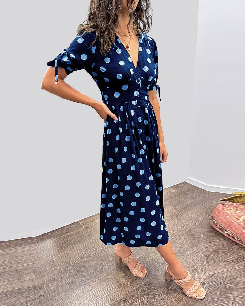 Bellamy™ | Polka Dots V-Neck Dress