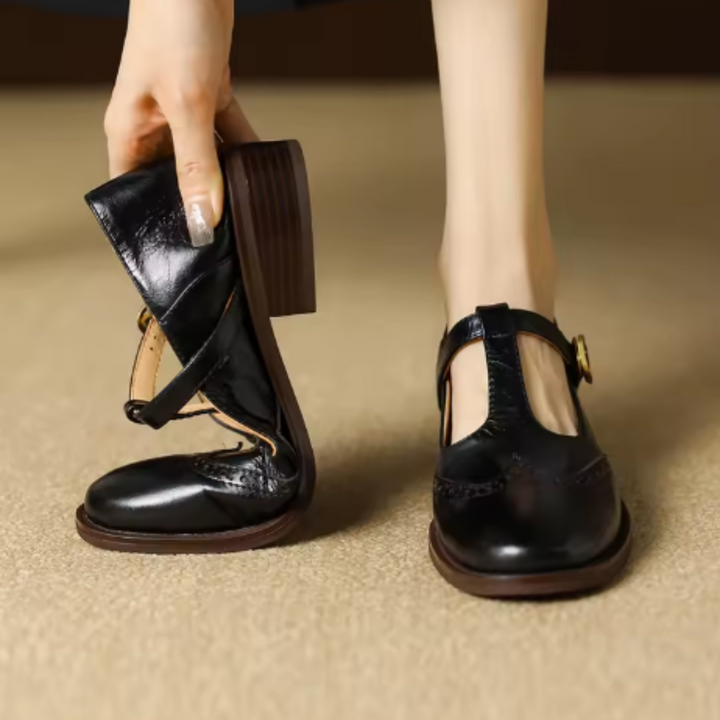Vintage T-Bar Comfort Real Leather Mary Jane Shoes