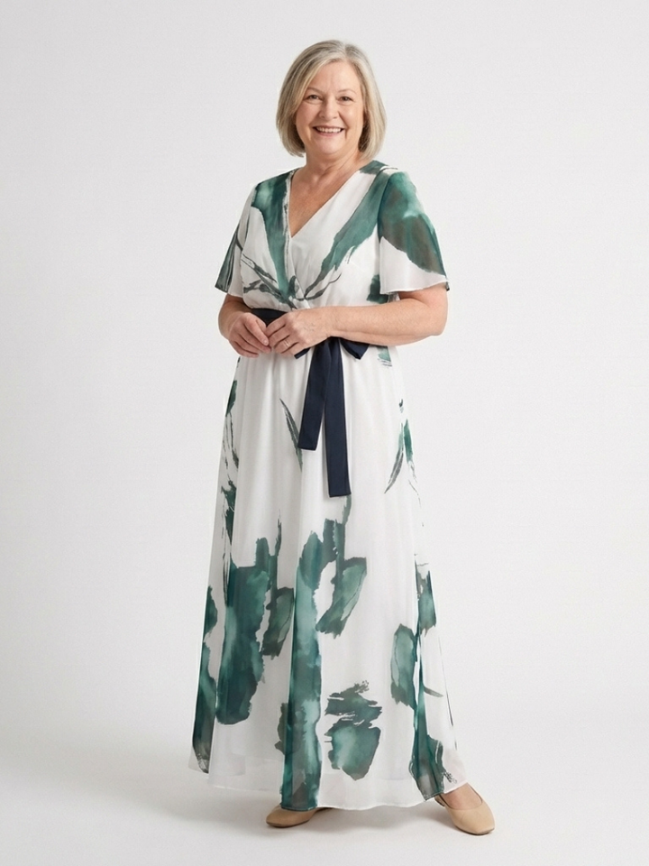 Madison | Flutter Sleeve Belted Maxi Dress