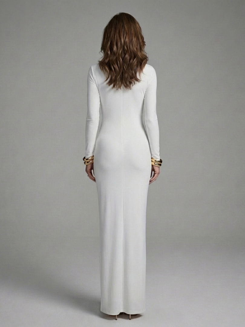 Jessamine | Long Sleeve Cutout High Neck Maxi Dress