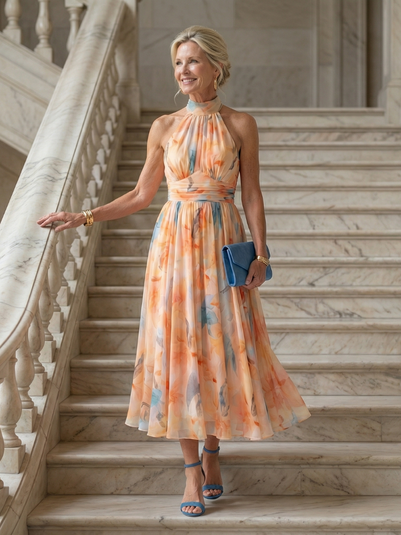 Scarlett| Soft Halter Midi Dress