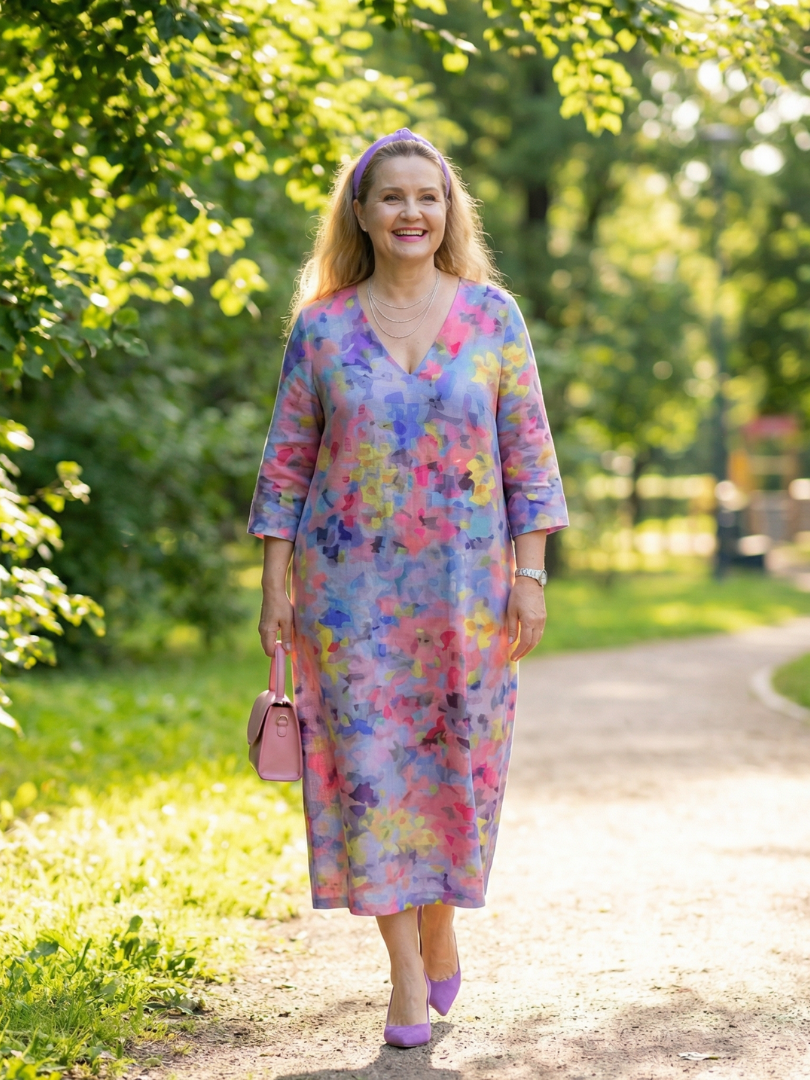 Benson | Abstract Floral Midi Dress