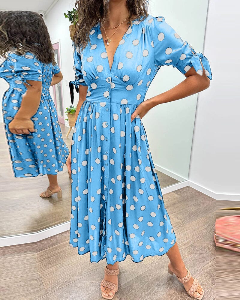 Bellamy™ | Polka Dots V-Neck Dress