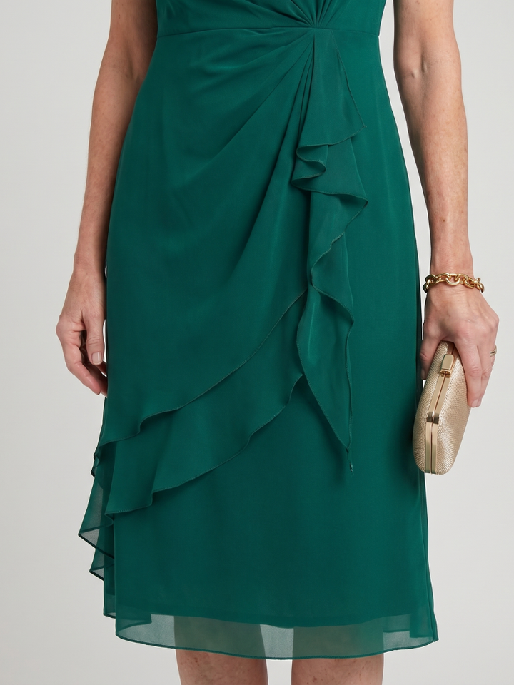 Eira | Short Sleeve Layered Hem Midi Dress