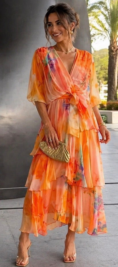Eliza |Layered Floral Sun Dress
