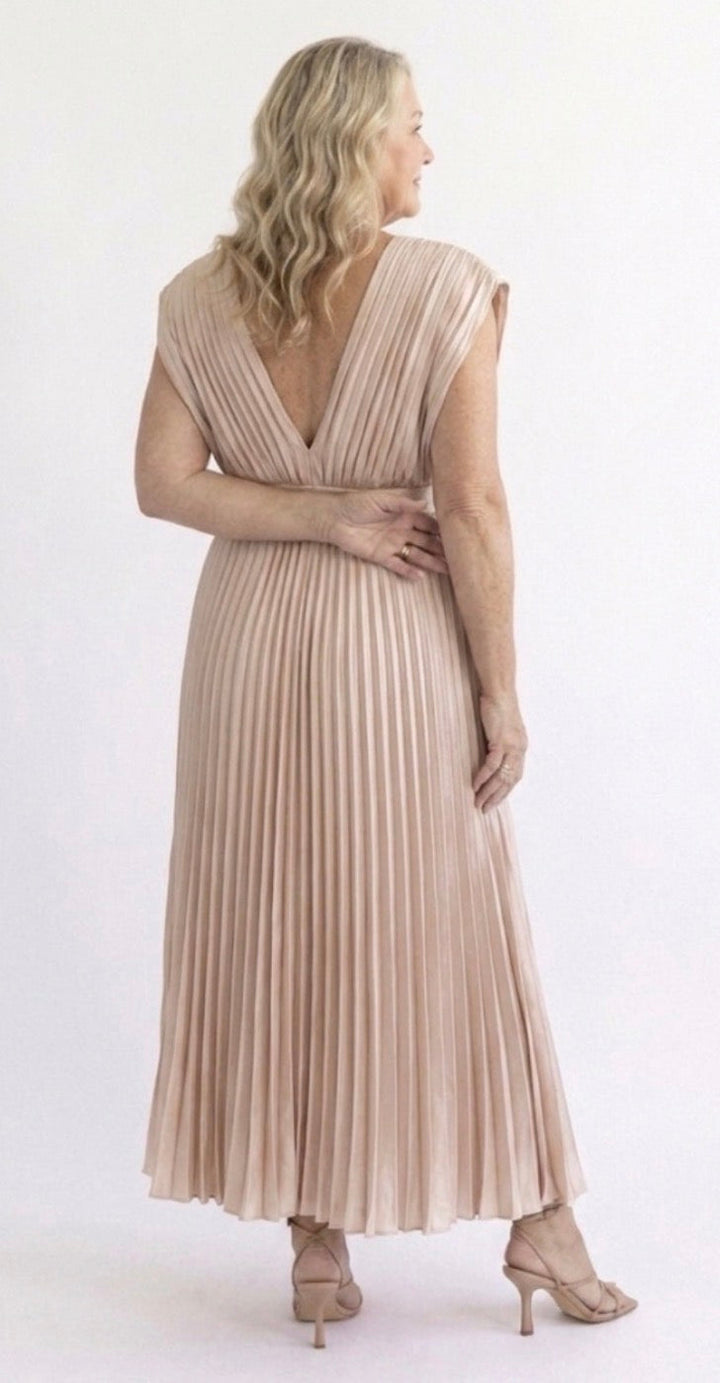 Lily| Timeless Pleated Midi Dress