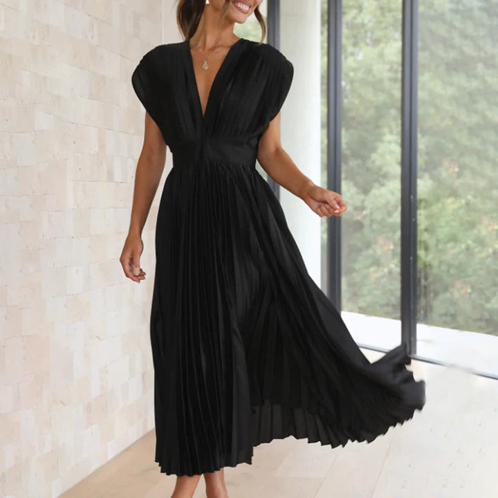 Lily| Timeless Pleated Midi Dress