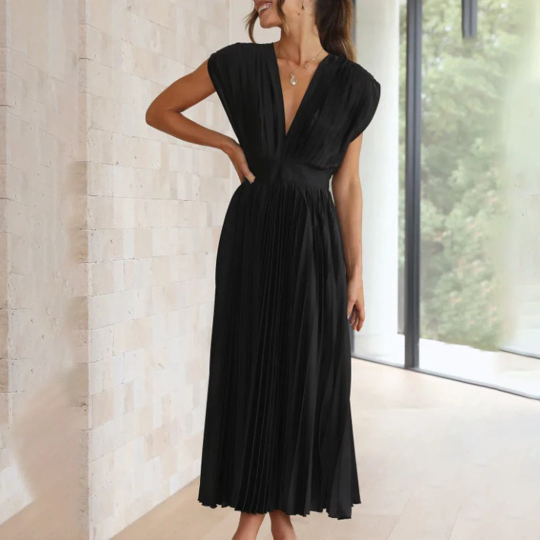 Lily| Timeless Pleated Midi Dress