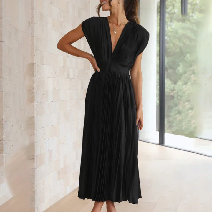 Lily| Timeless Pleated Midi Dress