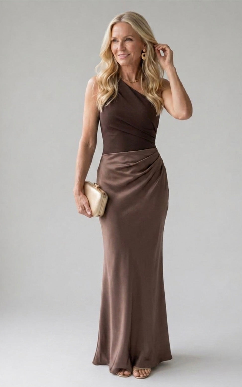 Florence| Maxi Dress with a Guilt in Satin