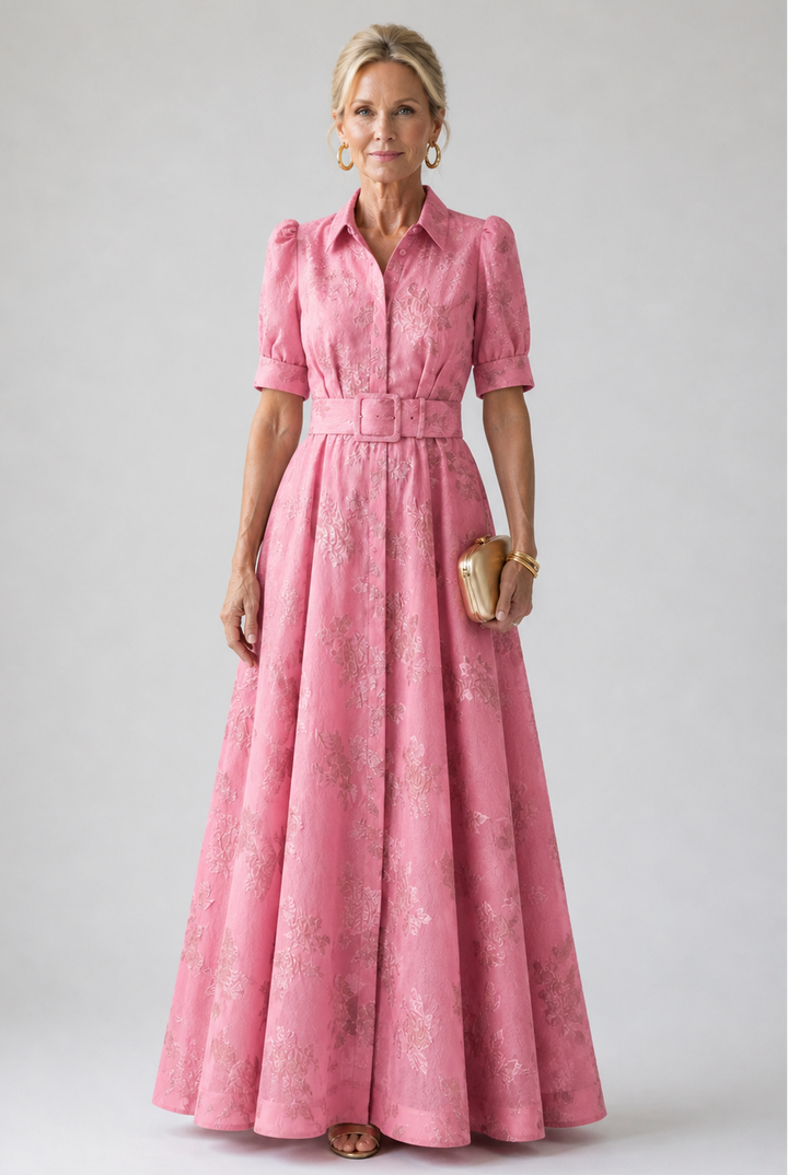 Audrey | Belted Floral Maxi Dress
