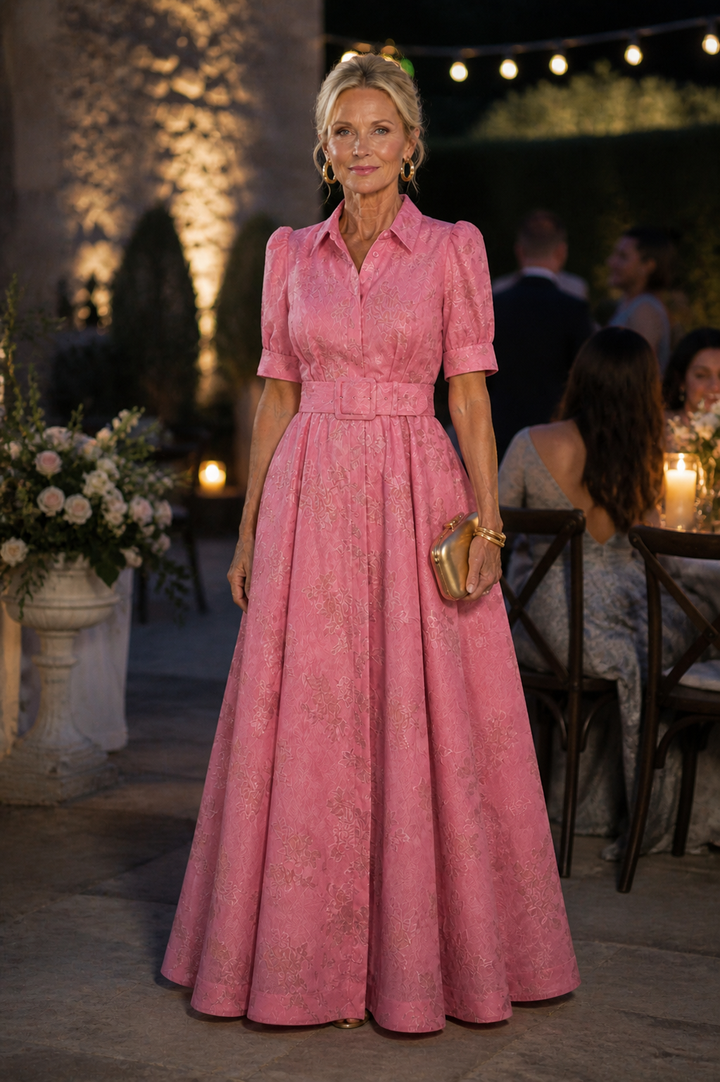 Audrey | Belted Floral Maxi Dress