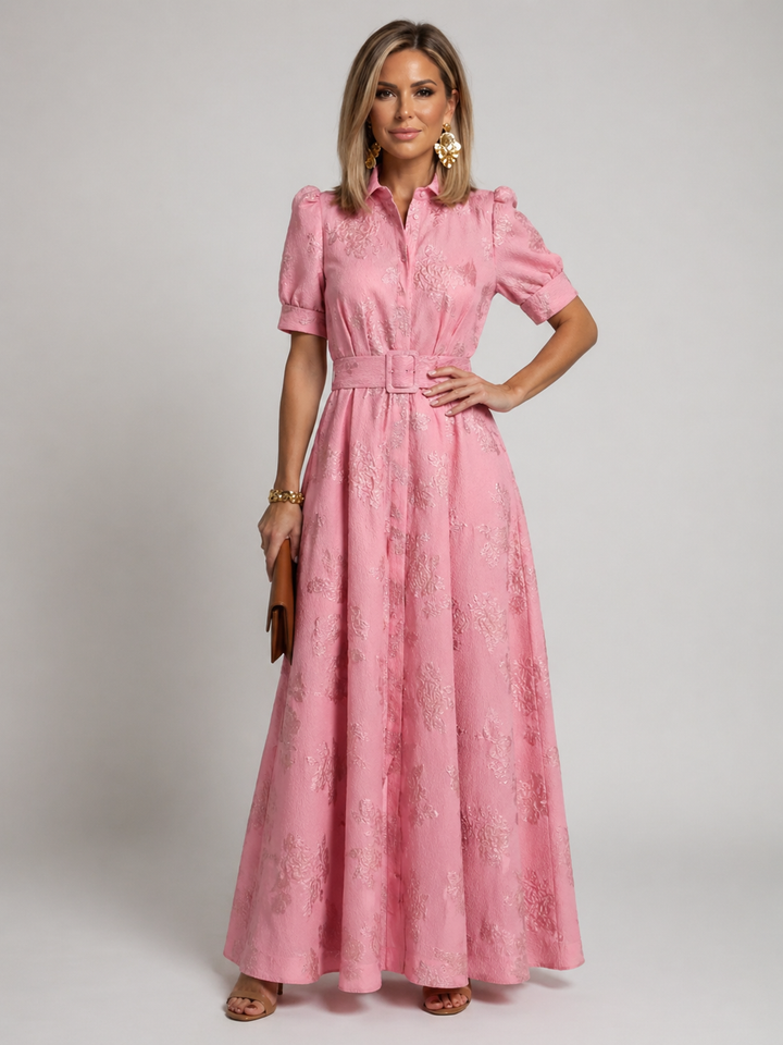 Audrey | Belted Floral Maxi Dress