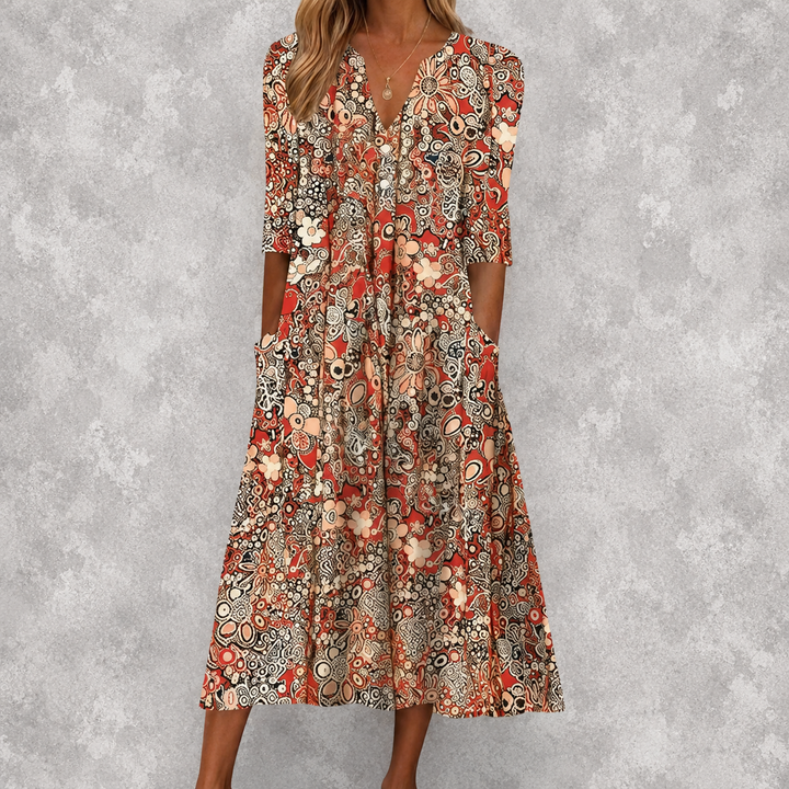 Evelyn | Graceful Midi Dress With Pockets