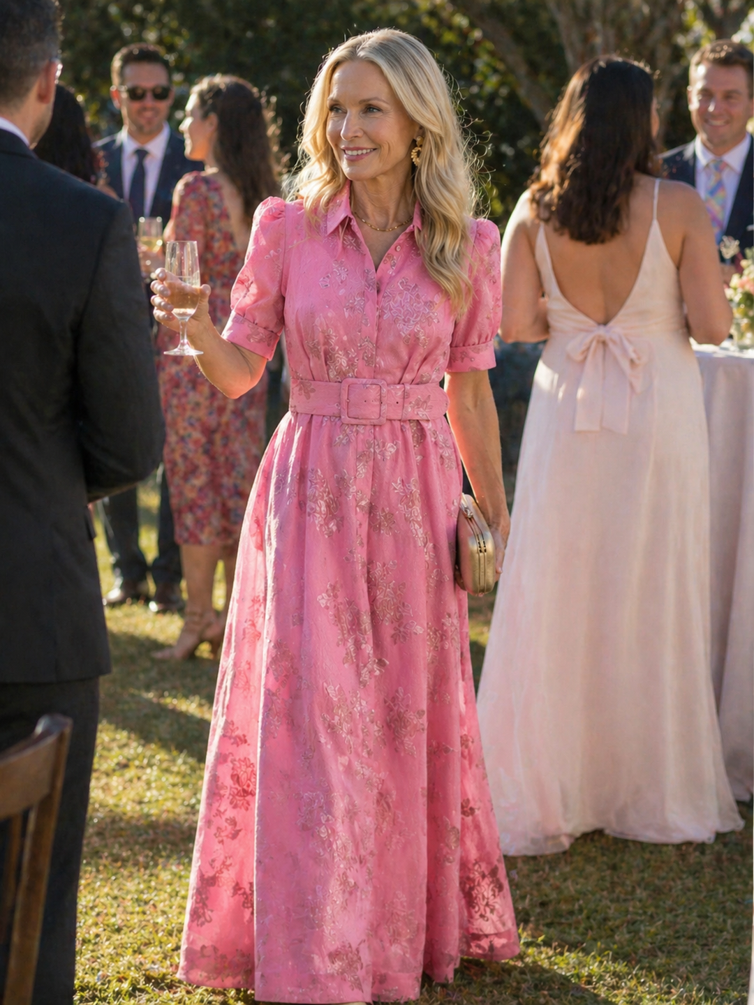Audrey | Belted Floral Maxi Dress