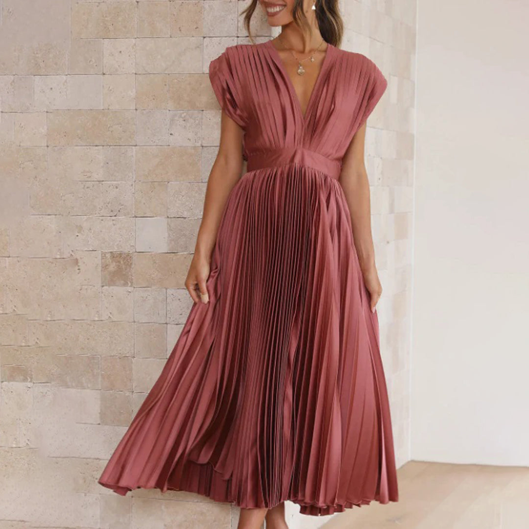 Lily| Timeless Pleated Midi Dress