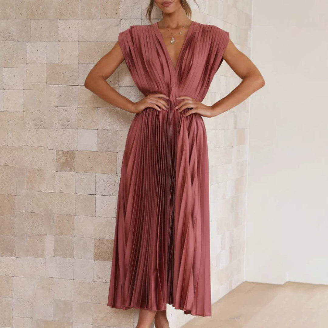 Lily| Timeless Pleated Midi Dress