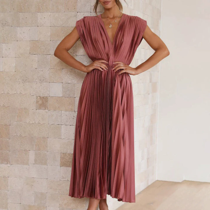 Lily| Timeless Pleated Midi Dress