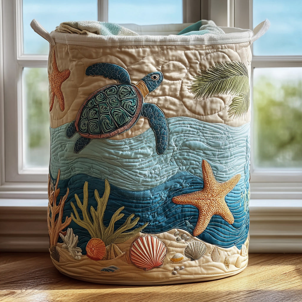 Coral | Coastal Harmony Laundry Basket