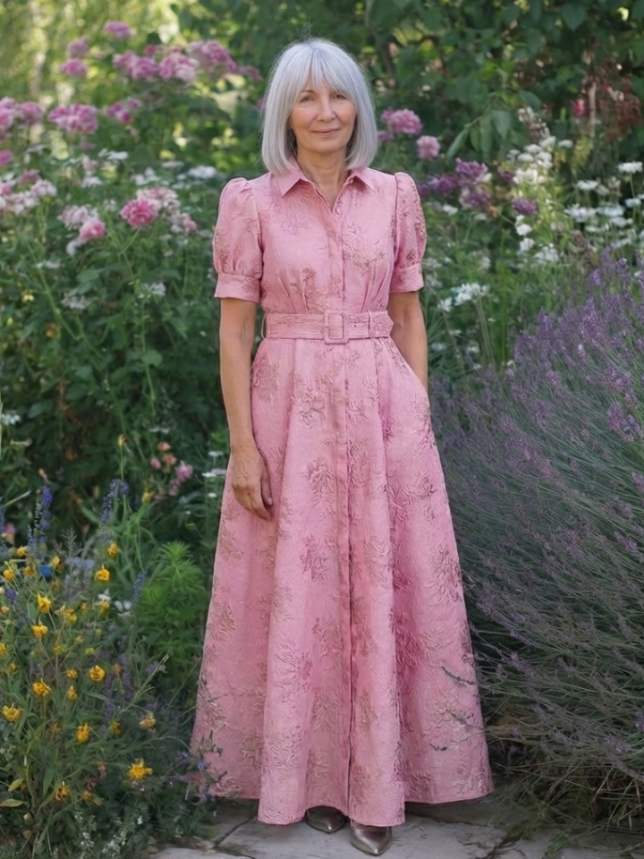 Audrey | Belted Floral Maxi Dress