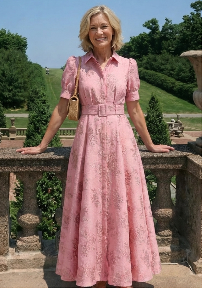 Audrey | Belted Floral Maxi Dress