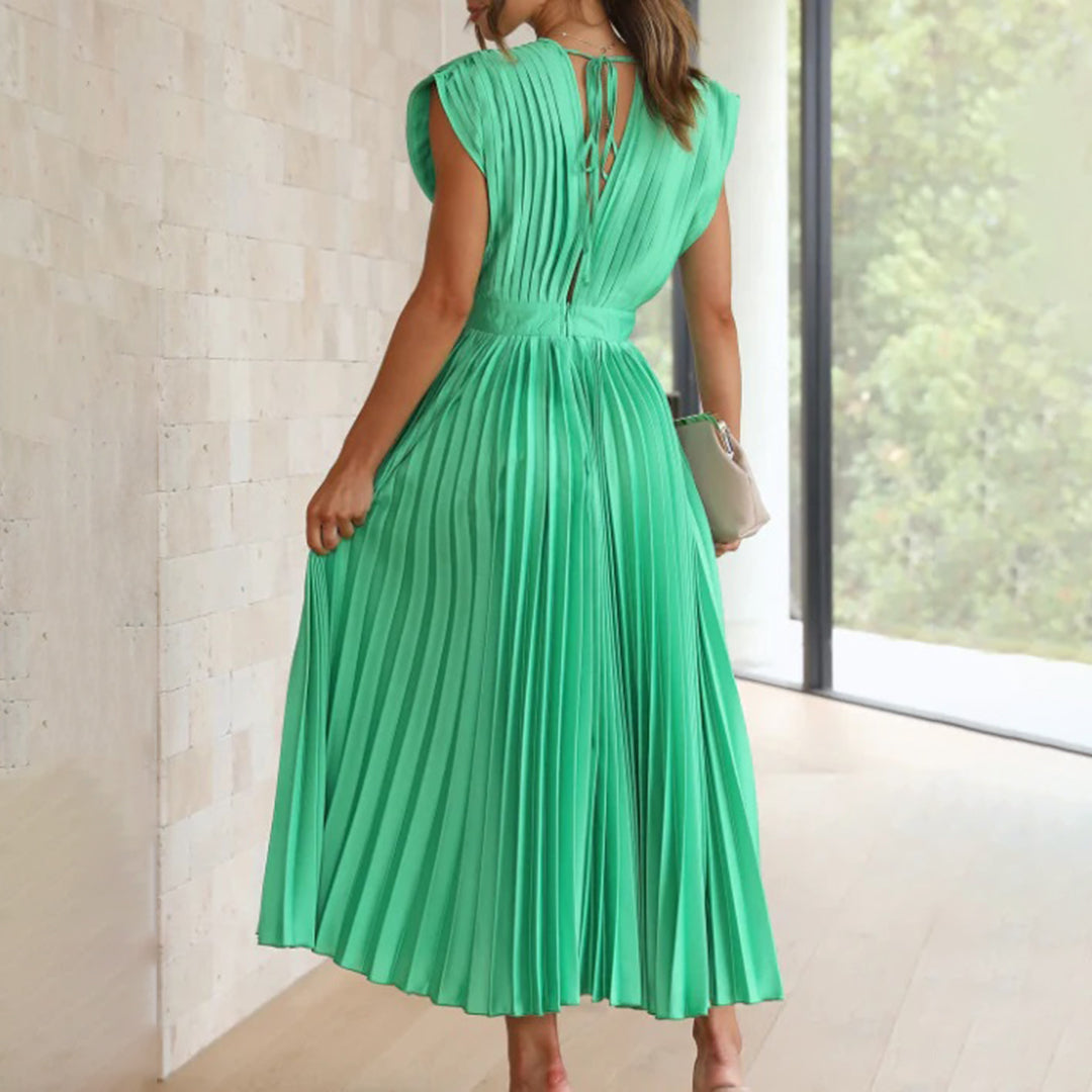 Lily| Timeless Pleated Midi Dress
