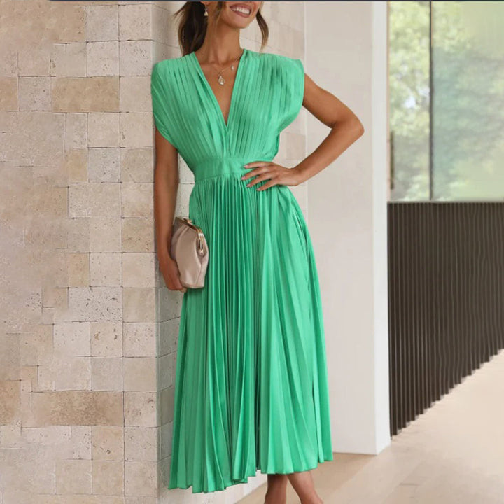 Lily| Timeless Pleated Midi Dress