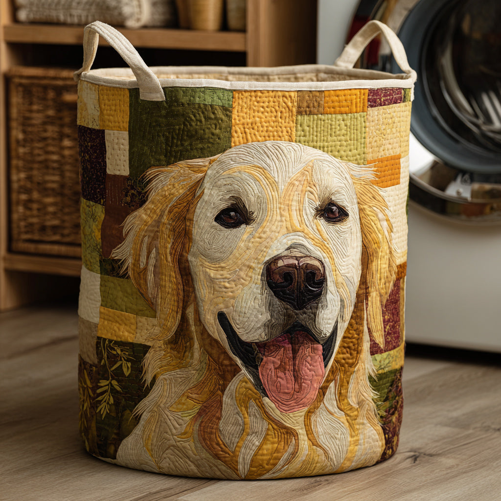 Sunny | Happy Golden Retriever Laundry Basket
