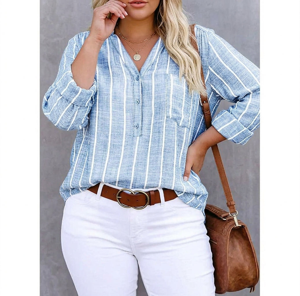 Mable | Striped Casual Blouse