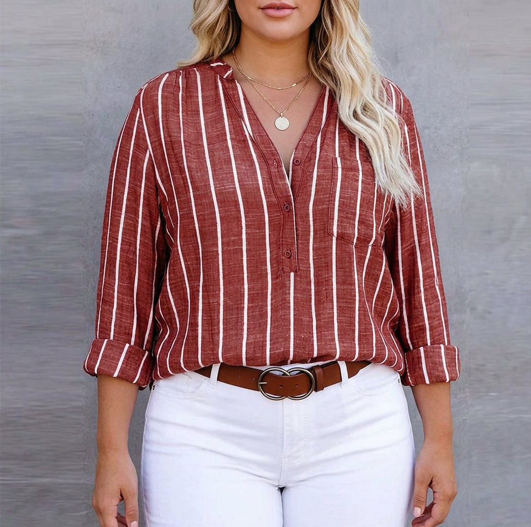 Mable | Striped Casual Blouse