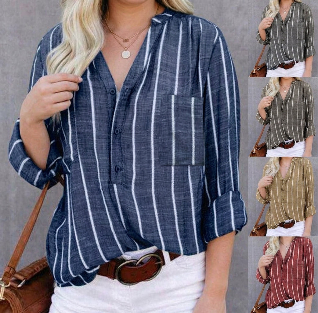 Mable | Striped Casual Blouse