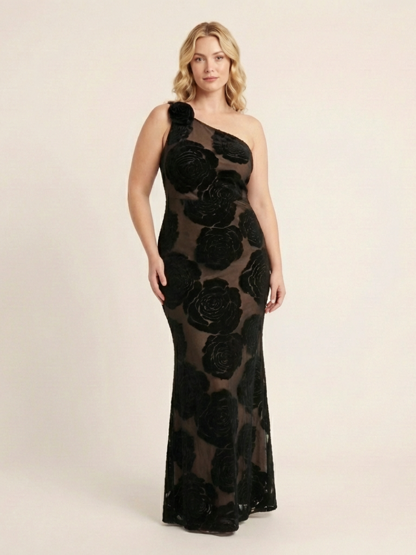 Cressida | One Shoulder Floral Lace Maxi Dress