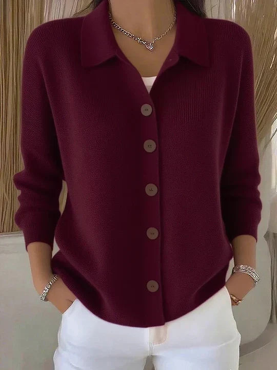 Josephine™ | Button-Front Collared Cardigan