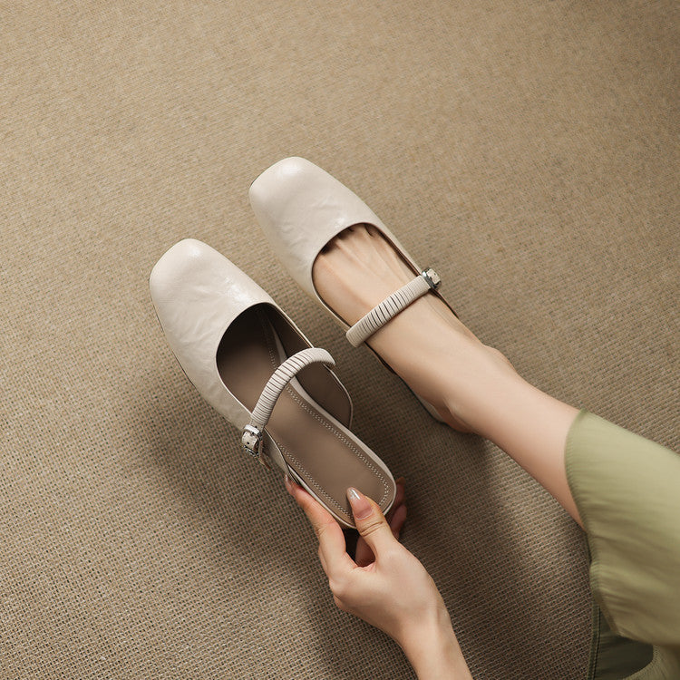 Novie | Square-Toe Mary Jane Heel Mules