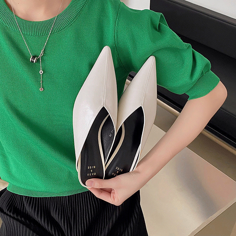 Solace | Pointed-Toe Kitten Heel Mules