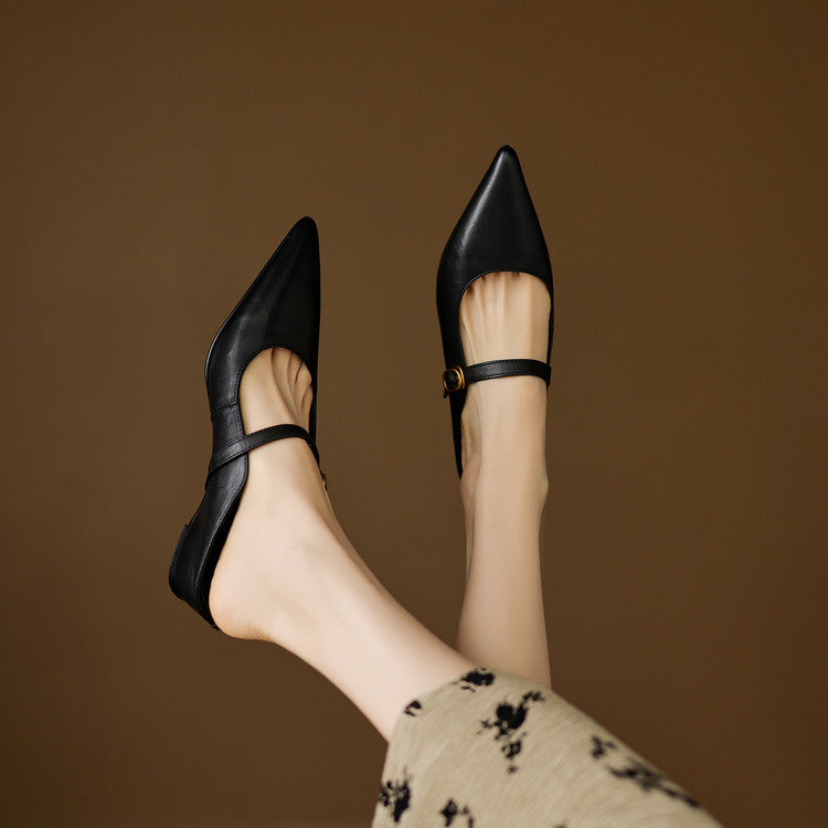 Neok | Pointed-Toe Mary Jane Heel Mules