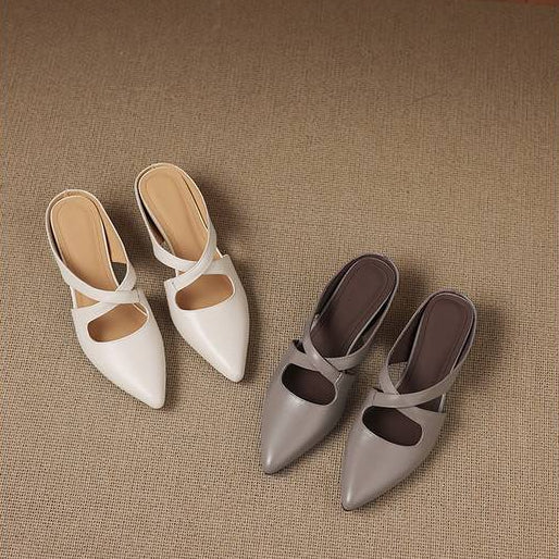 Selva | Pointed-Toe Cutout Strap Mules