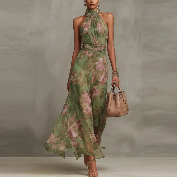 Vanna™ | Floral Halter Maxi Dress