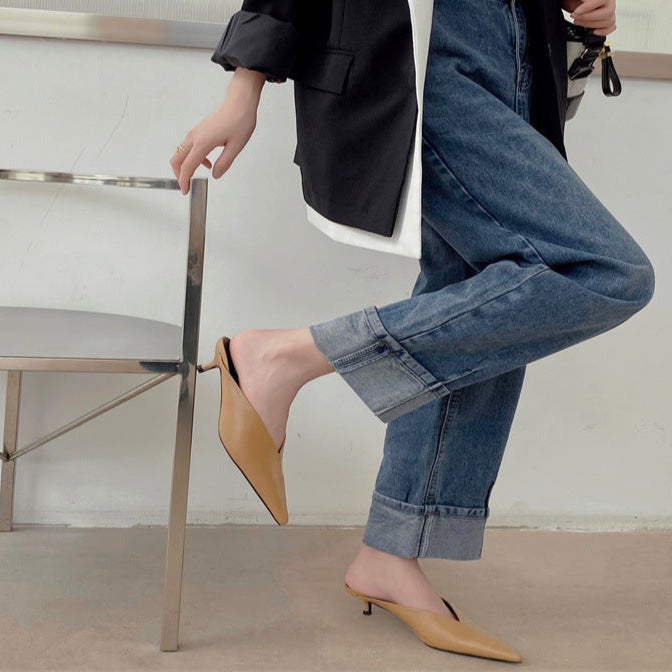 Solace | Pointed-Toe Kitten Heel Mules