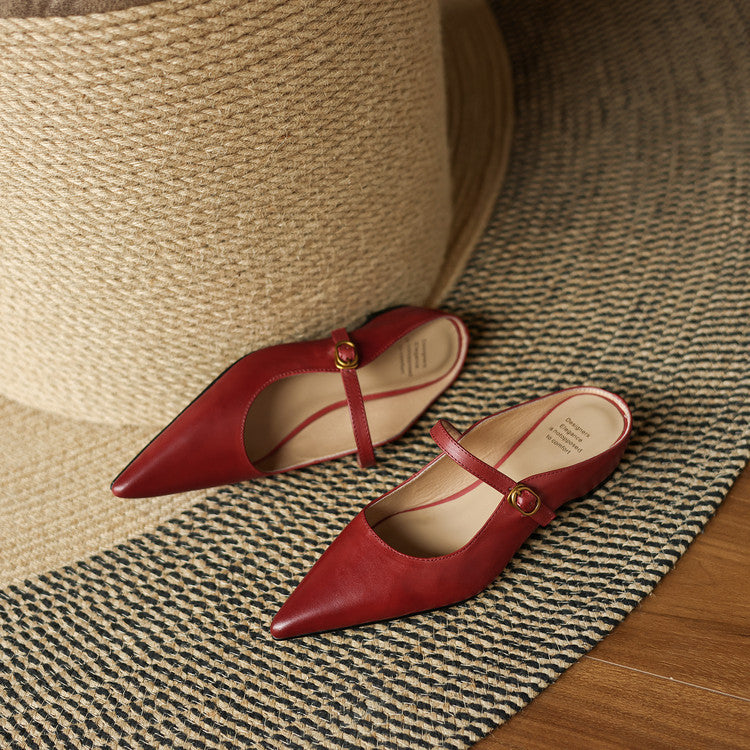 Neok | Pointed-Toe Mary Jane Heel Mules