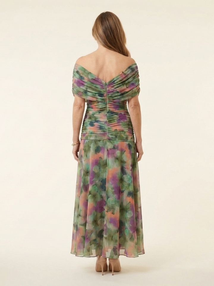 Maristelle | Off Shoulder Twist Front Midi Dress