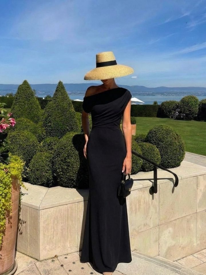 Calista | One Shoulder Draped Maxi Dress