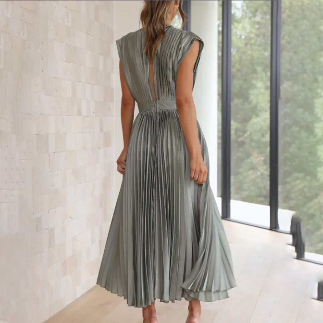 Lily| Timeless Pleated Midi Dress